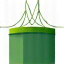 Illustration of sound waves being absorbed by a green roof