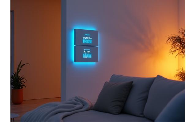 Interior of a smart home with integrated technology