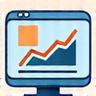 Illustration of a web browser with analytics graph, representing website usage.