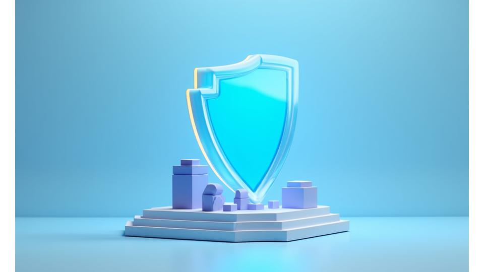 Illustration of a protective shield over a construction site, symbolizing comprehensive warranty, liability, and insurance coverage.